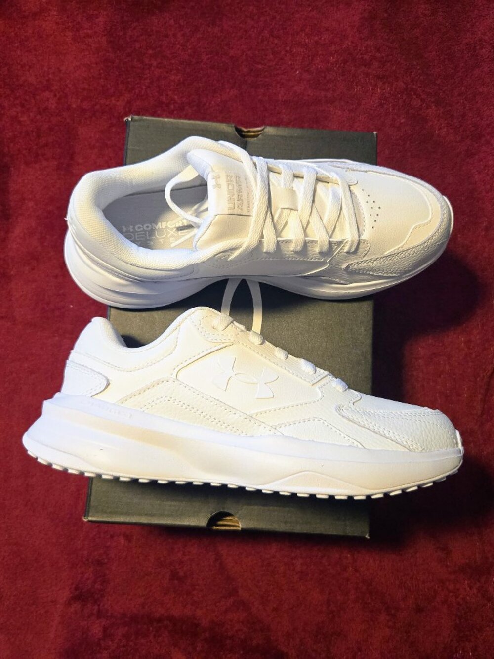 NEW Under Armour W Edge LTHR Women's White Size 9.5 Shoes